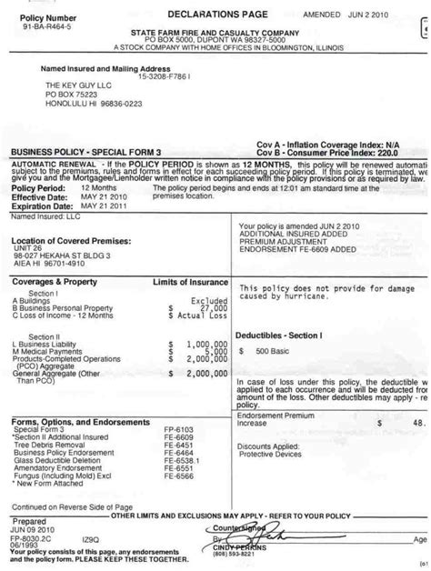 Insurance Declaration Page State Farm Petermcfarland Us