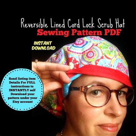 Scrub Hat Sewing Pattern Tutorial Reversible Fully Lined Surgical Scrub