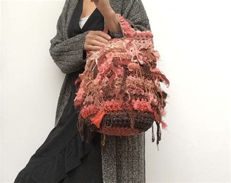 Original Woven Crochet Bag Ooak Original Crocheted Handbag Etsy