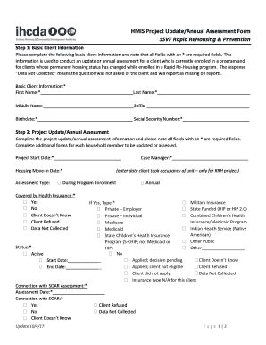 Fillable Online Hmis Project Update Annual Assessment Form Ssvf Rapid