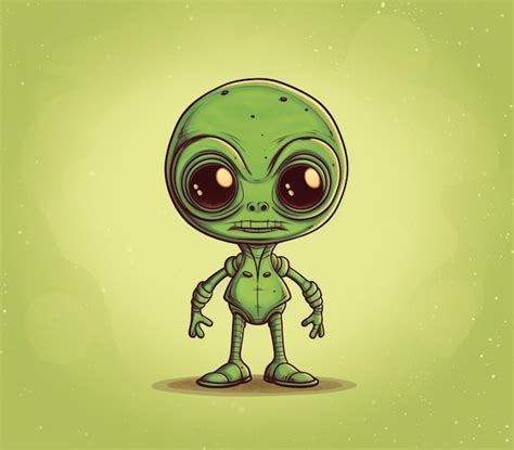 Premium Photo Cartoon Alien With Big Eyes And A Green Body Generative Ai