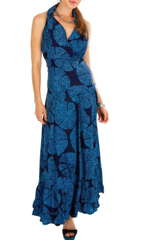 Robe Longue Bleue Marine évasée à La Taille Cintrée Lolita