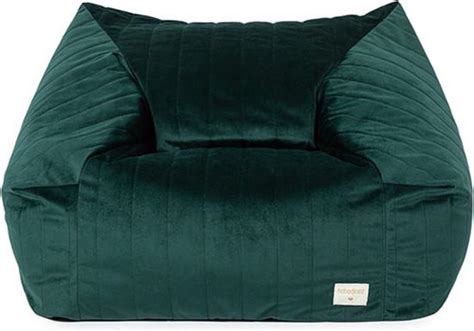 Nobodinoz Chelsea Velvet Zitzak Jungle Green Bol