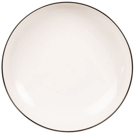 Assiette creuse en porcelaine blanche et liseré noir Berenice Maisons