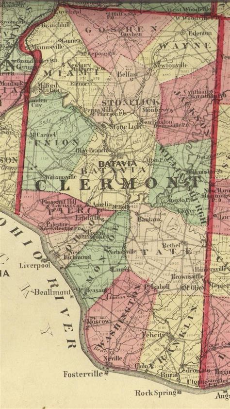 1875 Map Of Clermont County Ohio