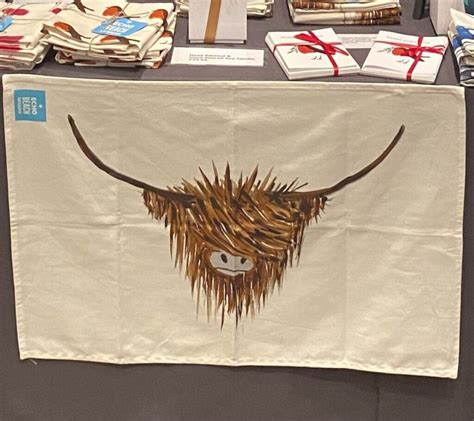 Highland Coo Single Tea Towel The British Craft House