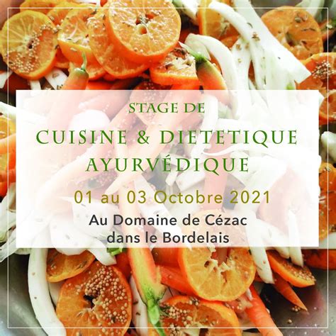 Stage De Cuisine Di T Tique Ayurv Dique Du Er Au Octobre