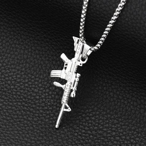 Hiphop Goofan Military Weapons Pendant Superior Quality Necklace