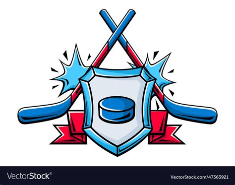 Emblem With Hockey Symbols Sport Club Label Vector Image