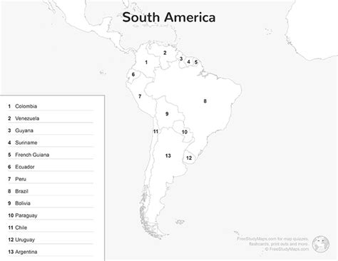 Quiz On South America Map Ronny Cinnamon