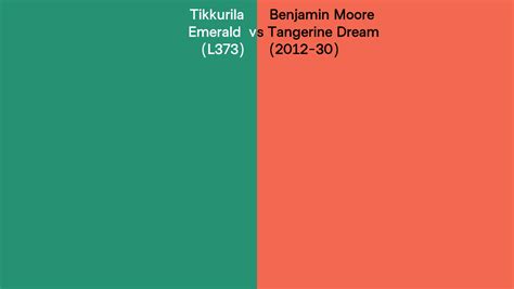 Tikkurila Emerald L373 Vs Benjamin Moore Tangerine Dream 2012 30