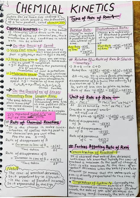 Solution Chemical Kinetics Class Th Handwritten Notes Studypool