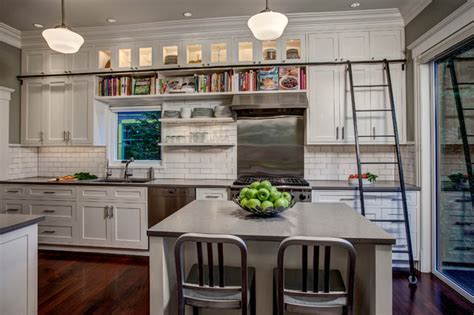 Library Ladder In Kitchen Craftsman Kitchen Seattle By Board