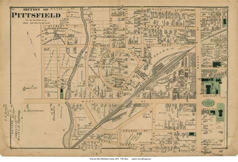 Southern Section Of Pittsfield City Massachusetts 1876 Old Town Map