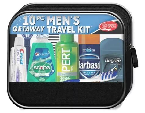 Kit De Viaje Get Away De 10 Piezas Para Hombre