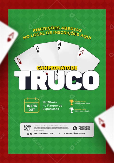 Campeonato De Truco Inscri Es Abertas Social Media Psd Edit Vel