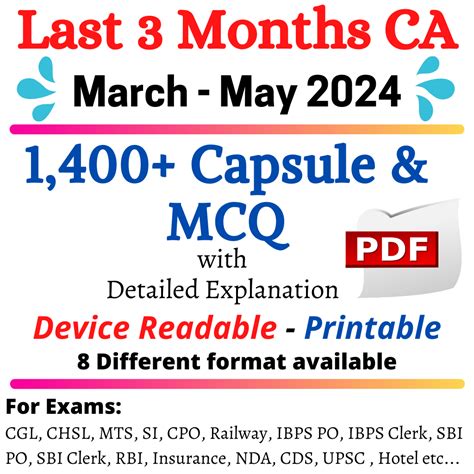 Last 3 Months Current Affairs March To May 2024 PDFs