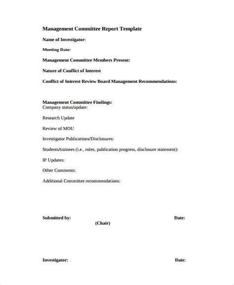 Free 10 Committee Report Templates In Ms Words Apple Pages Pdf