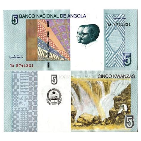 2012 2017 Banconota Angola 5 Kwanzas Ruacana Waterfall PNew FDS