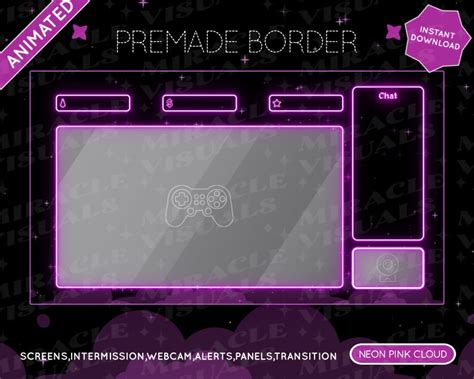 Animated Stream Package Neon Pink Cloud Twitch Overlay X Animate