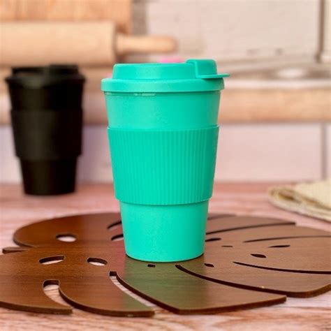 Vaso Térmico Plástico Doble Capa con Tapa y Banda de Silicona 350 cc