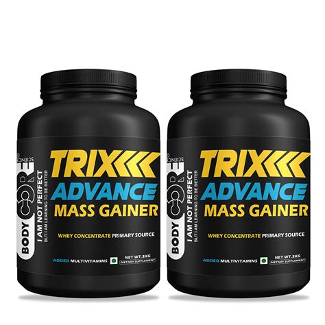 Bcs Trix Advance Mass Gainer Pack Of 2 3kg 2 6 Kg Body Core Science