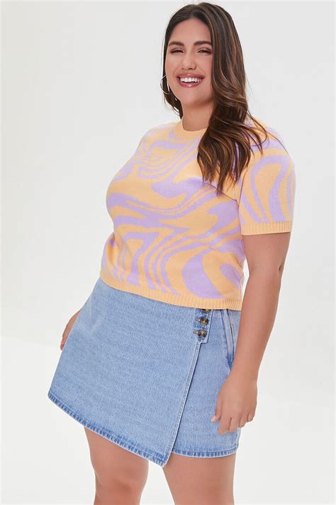 Plus Size Denim Skort