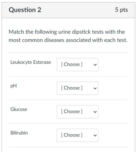 Ing Urine Dipstick Tests With The Seases Associated Chegg