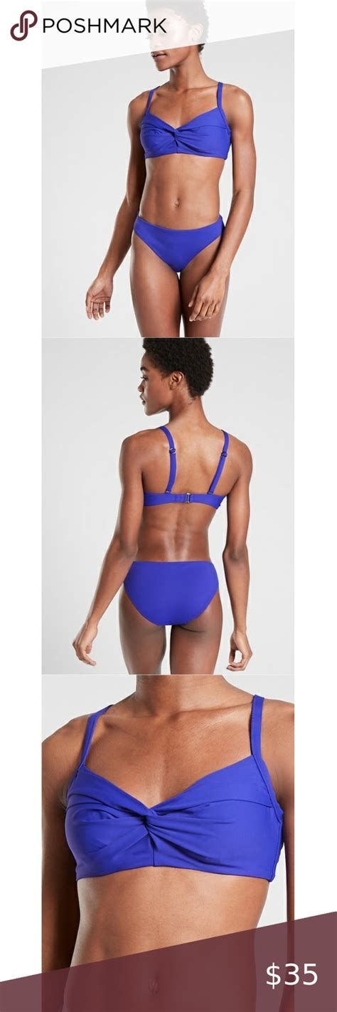 NWT Athleta Twist Up Bikini Top Yacht Blue Bikinis Bikini Tops Bra