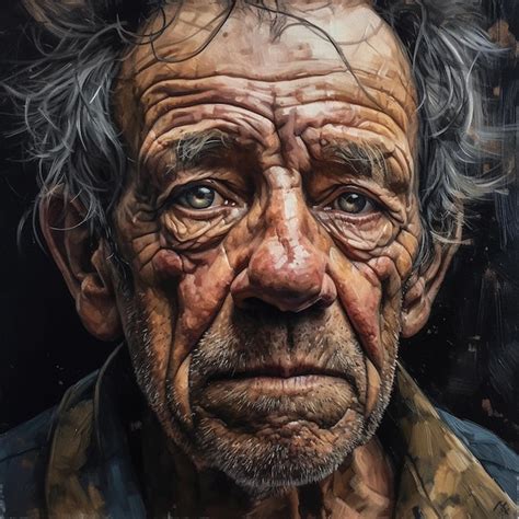 Premium Photo A Painting Of An Old Man With A Grey Beard