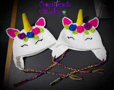 Gorro de Unicornio a crochet T 3 y 8 años Crochet hats Crochet