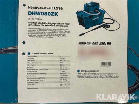 Högtryckstvätt Makita Dhw080zk Tingsryd Klaravik Auktioner