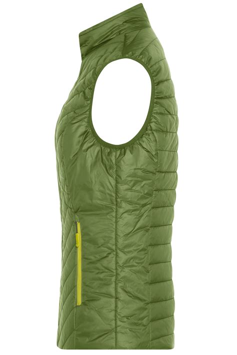 Ladies Ladies Lightweight Vest Jungle Green Acid Yellow Daiber