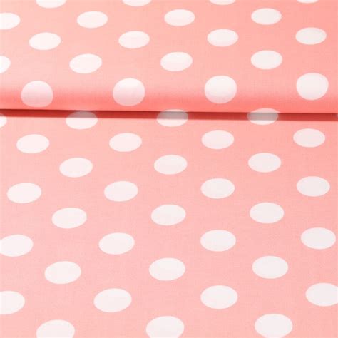 Viskose Popeline Polka Dots Groß Rosa Snaply