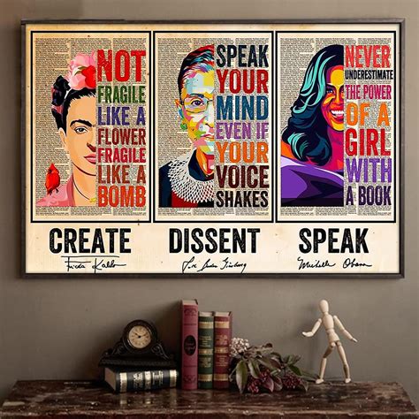 Schian Feminist Wall Art Poster Home Decor Ruth Bader Ginsburg Rbg