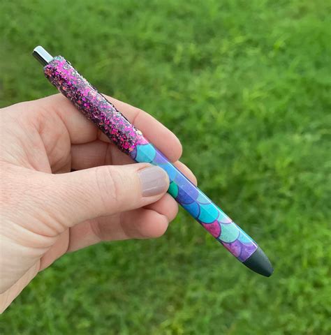 Glitter Mermaid Gel Pens Refillable Personalized Gel Pen Etsy