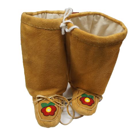 Moosehide Mukluks With Beaded Design Arctic Canada Trading