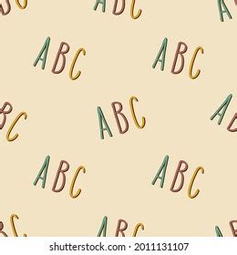 Hand Drawn Abc Letters Seamless Pattern Stock Vector Royalty Free