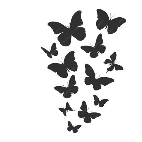 Premium Vector Flying Butterfly Silhouettes Butterflies Silhouette Set