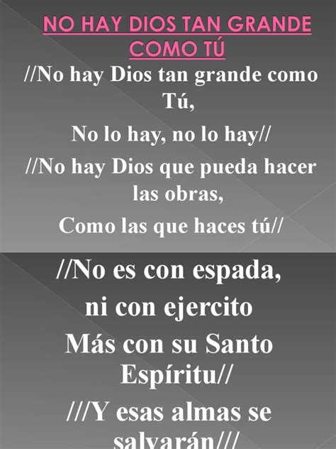 NO HAY DIOS TAN GRANDE COMO TU 5. REMppt | PDF