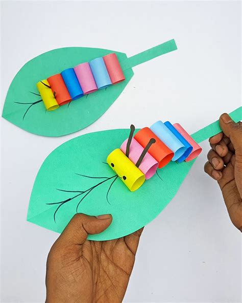 How To Make Paper Moving Toy Caterpillar Diy Paper Toys Paper Toys