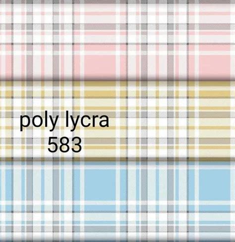 Poly Lycra Print Shirt Fabrics Print Check Stripes Color Multicolor