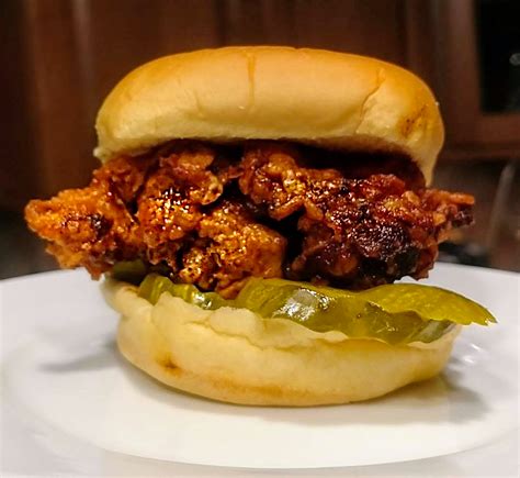 Homemade Nashville Hot Chicken Sandwich With Pickles Rfood