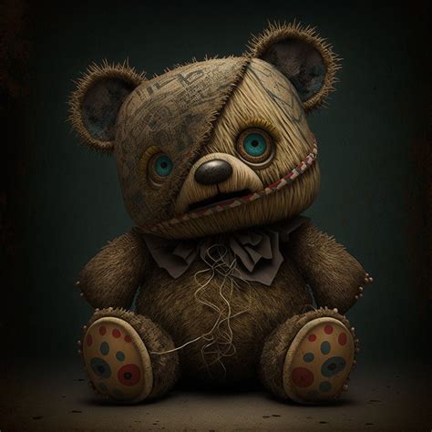 Haunting Twisted Teddy Bear Ai Generated Digital Art Etsy