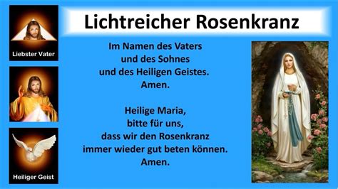 Lichtreicher Rosenkranz Mit Text Youtube