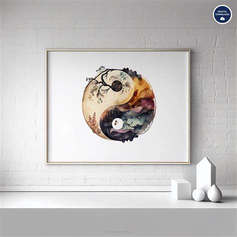 Yin Yang Zen Decor Ying Yang Wall Art Boho Wall Art Yin Yang