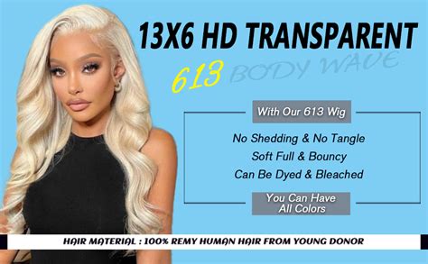 Shuqish 613 Lace Front Wig Human Hair Body Wave 13x6 Lace