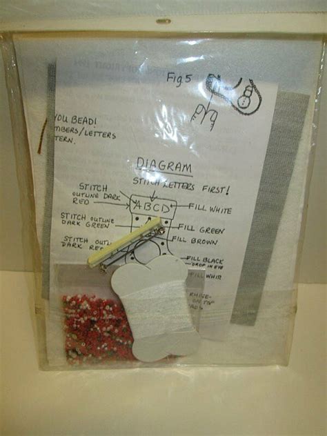 Crafty Productions Stitch And Fill Beading Craft Kit 909n Stocking 3 X 3