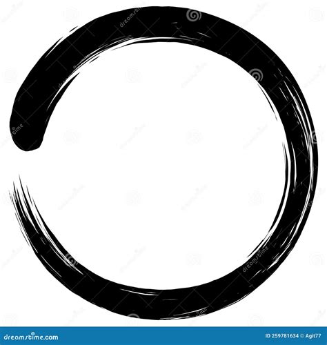 Enso Zen Japanese Circle Brush Stroke Vector Illustration Ink Stroke