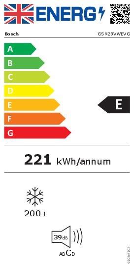 Bosch GSN29VWEVG Free Standing Freezer A1 Appliances